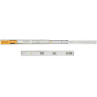 Emuca – Coulisse à billes pour tiroirs – Sortie totale avec fermeture amortie – Charge max 35 kg – Acier zingué – Hauteur 45mm, longueur 450mm