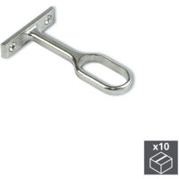 Emuca Lot de 10 supports centraux pour rail de penderie, Zamak, Nickelé
