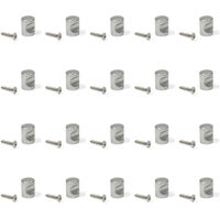Emuca Lot de 20 boutons pour meubles Panama, diamètre 20mm, Zamak, Nickel satiné