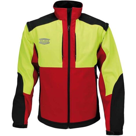 Jardiaffaires – Veste softshell rouge 8000 mm imperméable – Manches amovibles – Col ergonomique – Pour travaux extérieurs et randonnée