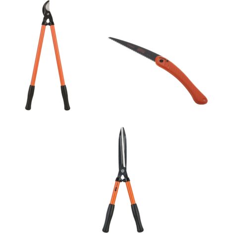 Jardiaffaires – Kit cisaille P59-25-F 56cm – Ébrancheur P140-F 60cm pour coupe 35mm – Scie arboricole PG72 190mm pour élagage précis