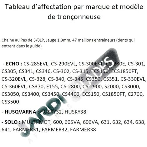 Chaîne Oregon 91PX047E 3/8" 1,3 Mm – 47 Maillons, Semi-Burin, Anti-Recul, Pour Tronçonneuses Légères 30-40 Cm