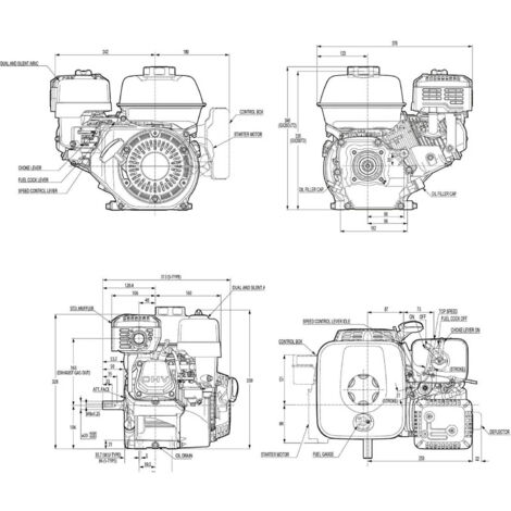 Moteur Thermique GX200 196cc 5.8CV - Démarrage Manuel Par Lanceur, Sans Sécurité D'huile - Pour Générateur, Bétonnière, Motoculteur... - Garantie 3 Ans (amateur)