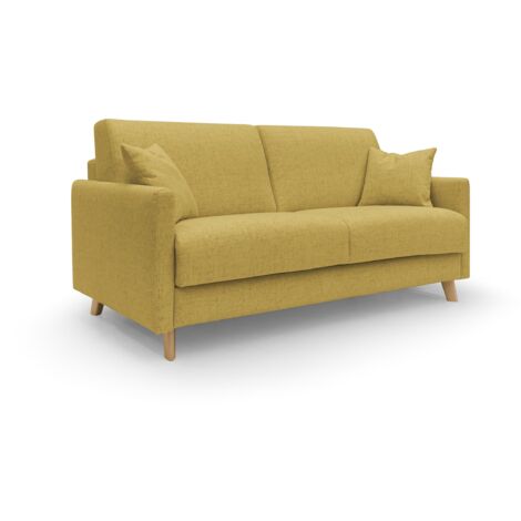 Edgar Divano letto matrimoniale in tessuto felis impermeabile T03 160 cm (mat. 120x197) giallo (1/5)