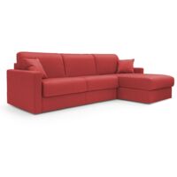 Chris Divano letto angolare 5 posti in tessuto impermeabile T13 288 cm Destro (mat. 160x197) rosso