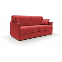 Evans Divano letto matrimoniale in tessuto impermeabile T13 169 cm (mat. 140x197) rosso