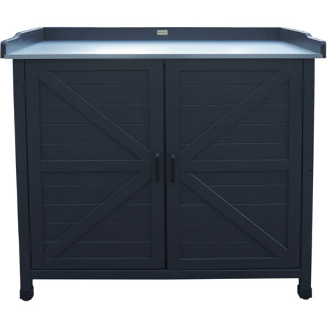 HABAU Gartenschrank ""Roger"", Anthrazit, wetterfester Outdoor-Schrank für Garten, Terrasse und Balkon, 98 x 45 x 95 cm