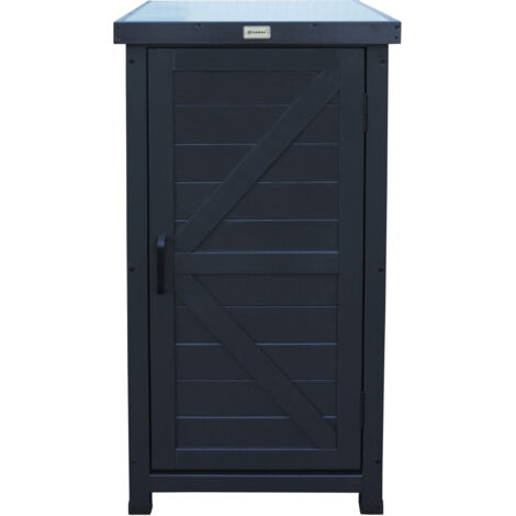 HABAU Gartenschrank ""Alan"", Anthrazit, wetterfester Outdoor-Schrank für Garten, Terrasse und Balkon, 45 x 45 x 91 cm