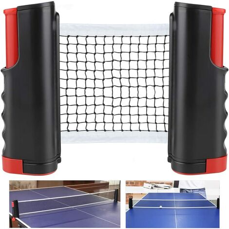 Retractable Ping Pong Net with Post Table Tennis Portable Indoor Outdoor Home Office Game Replacement Sports Accessories Adjustable Anywhere Playing Mesh for Any Tabletop 