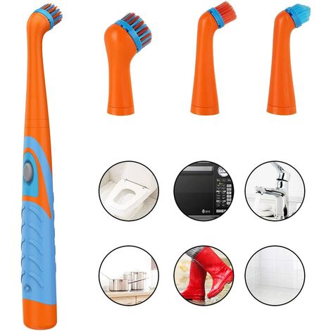 Electric Cleaning Brush, Oscillating Cleaning Tool, Cordless Super Sonic Power Scrubber with 4 Heads for Bathroom, Tub, Wall Tile and Kitchen