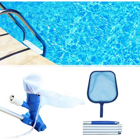 Pool vacuum cleaner kit for swimming pool, fountain cleaning, leaves, dirt, sand and silt