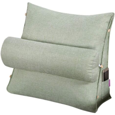 Reading and TV Pillow, Back Wedge Cushion Pillow with Adjustable and Pockets,Triangle Back Pillow,Back Neck Support Bed Pillow,Sofa Rest Cushion,Removable and Washable