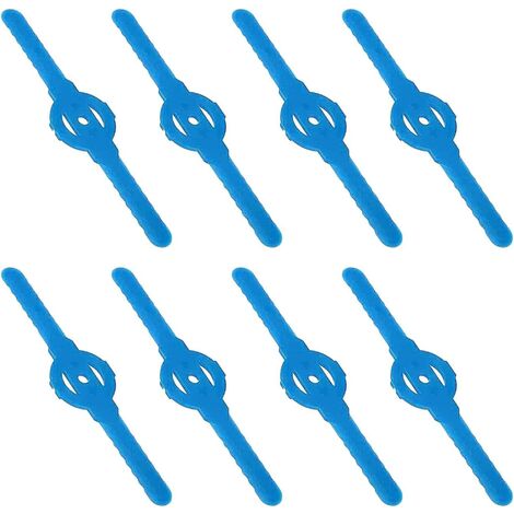 Replacement Plastic Edger Blades, 8 Replacement Plastic Cutting Blades, Plastic Lawn Mower Blades, Grass Trimmer Brush Cutter Blades, Blue