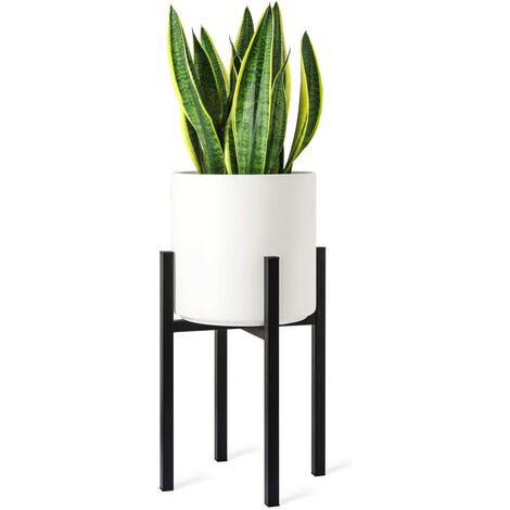Plant Stand - EXCLUDING Plant Pot, Mid Century Modern Tall Metal Pot Stand Indoor Flower Potted Plant Holder Plants Display Rack, Fits Up to 10 Inch Planter, Black