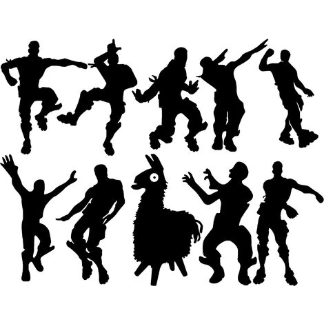 Large Game Wall Decal Poster Dancing Wall Stickers Murals Peel & Stick Game Decal Baby Bedroom Home Decor Gaming Stickers (34.6" x 23.6") (Black)
