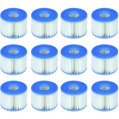 Type S1 Filter Cartridge for Intex PureSpa Hot Tub Models, 29001E, 12 Pack