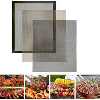 Set of 3 Barbecue Cooking Mats, Non-stick Barbecue Mesh Mat, Easy to Clean Reusable Cooking Mat, for Gas, Charcoal or Electric BBQs