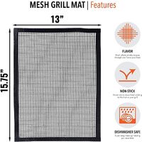 Reusable BBQ Grill Mat, Non-stick BBQ or Yogurt Maker Cooking Mat, Compatible Works Well with Electric BBQ, Oven, Gas, Charcoal - 3 Pcs (40 * 34CM)