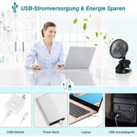 Mini Silent Clip USB Table Fan with 3 Speeds 270 ° Rotation Quiet Table Fan for Bedroom, Office, Stroller, Car