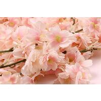 Artificial Silk Flowers Cherry Blossom Garland Hanging Vine for Wedding Home Garden Decoration 2 Pack (Pink)