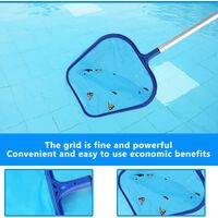 Surface Landing Net, Leaf Skimmer with 1.2M Flexible Handle Kimmer for Pool - Fine Mesh Net- for Pool, Pond, Fountain, Fish Tank