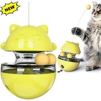 2 in 1 Interactive Cat Toys for Indoor Cats Cat Slow Feeder,Cat Puzzle Feeder with Cat Ball Toy Turntable Roller Tracks 