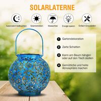 Waterproof Garden Decorative Solar Solar Lantern with Hanging Solar Lamp for Garden Decoration Blue