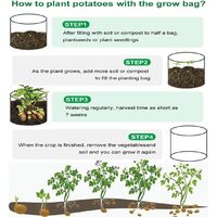 2 Pcs Potato Planting Bag, 7 Gallons Non-woven Garden Planting Bag, Potato Bag with Window and Handle, Large Garden Bag for Strawberries, Tomatoes, Vegetables