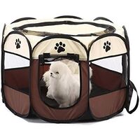 Puppy Playpen Foldable Fabric Pet Playpen Puppy Cat Rabbit Pig Playpen Cage Kennel Tent, 8 Panels, Indoor / Outdoor S