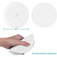 2 Pack Bath Tub Stopper for Drain, 6 Inches Silicone Shower Drain Bath Plug Stopper for Kitchen, Bathroom, Laundry (White)