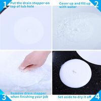 2 Pack Bath Tub Stopper for Drain, 6 Inches Silicone Shower Drain Bath Plug Stopper for Kitchen, Bathroom, Laundry (White)