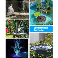 Upgraded Solar Powered Water Fountain Pump with LED Lights and 7 Water Styles for Bird Bath Garden Pond Fish Tank Aquarium Gocheer Solar Fountain Pump 3W Bird Bath Fountain with Storage Battery 