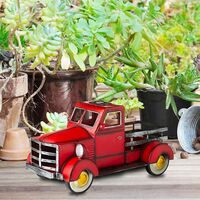 Pickup Flower Pot,Solar pickup truck garden dedication of Vintage Style,Vintage Truck Statue,Forged resin car model used for coffee bar dedication;