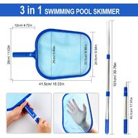 3 in 1 Pool Basin Kit, Foil Cumoire, Surface Landing Net, Swimming Pool Net, Pool Cleaning Maintenance Kit with Telescopic Pole for & agrave; The Swimming Pool, Aux Bassins, Fountain, Fish Tank