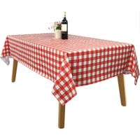Waterproof Table Cloth Oil-Proof Rectangular Outdoor Tablecloth PVC Spillproof Table Cover Dining Room Table Protector (Red, 54x108 inch)