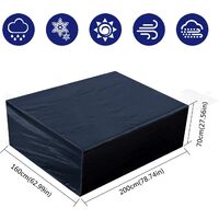 Protective Cover for Outdoor Furniture - Waterproof Rectangular Outdoor Furniture Cover - for Table Furniture (200x160x70cm / 63x70.8x27.5 in)