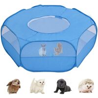 Small Animal Playpen, Pet Cage with Top Cover Anti Escape, Waterproof Small Animal Cage Transparent Yard Fence for Dog Cat Bunny Puppy Rabbits Guinea Pig Hamster Chinchillas Playpen
