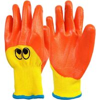 2 Pairs Kids Gardening Gloves Nitrile Garden Gloves Children Work Gloves Oil Proof Anti-Slip Art Gloves for Crafting Painting Cleaning Cooking
