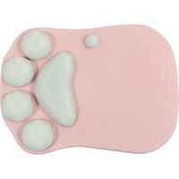 Gaming Mouse Pad with Gel Wrist Pad, Cute Cat Wrist Wrist Silicone Soft Wrist Rest Cushion (Pink)