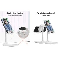 Upgraded Cell Phone Stand for Desk, Foldable Adjustable Desktop Phone Holder Cradle Dock for Home Office Travel Compatible with Smartphone Android, iPhone 11 Xs XR 8 7 Plus, Tablet iPad (Black)