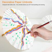 Paper Parasol Chinese / Japanese White Paper Umbrella DIY Painting Decorative Umbrella Wedding Bridal Party Decor Photo Prop
