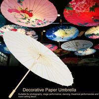 Paper Parasol Chinese / Japanese White Paper Umbrella DIY Painting Decorative Umbrella Wedding Bridal Party Decor Photo Prop
