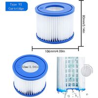 Replacement Filter Cartridges for Bestway VI, Filter Cartridge VI for Lay-Z-Spa Miami, for Vegas, for Monaco-Taille, Filter for Jacuzzi, for Bestway 58323, 58239, 90352E (6 pcs)
