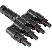 Solar panel T Branch Cable connectors Pair cable switch - 1 m to 4 female (M / 4 F) and 1 female to 4 M (F / 4 M), 1 pair (B)