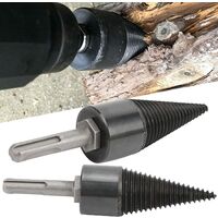 2pcs Twisted Firewood Log Splitter Drill Bit, Wood Splitter Drill Bits, Screwdriver Heavy Duty Drill Screw Cone for Drill & agrave; Hand (32mm)
