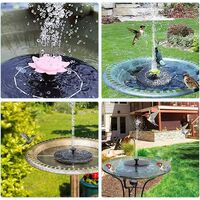 Water Lily Floating Solar Fountain, Outdoor Waterfall Solar Fountain with 6 * Petal Nozzle + 1 * Green Nozzle, Outdoor Fountains for Garden Pond, Fountain, Tray Fish (6V / 1W)