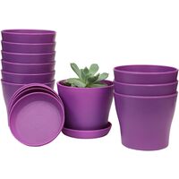 10 Pcs Plastic Planters Indoor Flower Plant Pots, Mini Flower Seedlings Nursery Pot/Planter/Flower Pot with Pallet, Modern Decorative Gardening Containers &hellip;