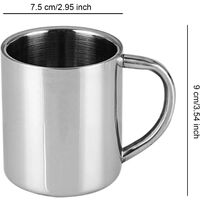 Set 2 PCS stainless steel coffee; Mug Mug Beer Drinking Water Thickened Double Wall Design with Handle Perfect for Children 300ml