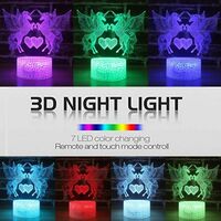 Unicorn 3D Night Light for Girls Birthday Gift-16 Changing Color Remote Control LED Kids Room Decor Lighting, 3D Led Illusion Lamp Kids Light with Charger
