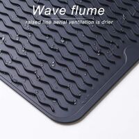 Silicone Dish Drying Mat, Drain board Mat for Kitchen Counter, Easy Clean Heat Resistant Mat Easy to Roll Up and Store Away (Black)